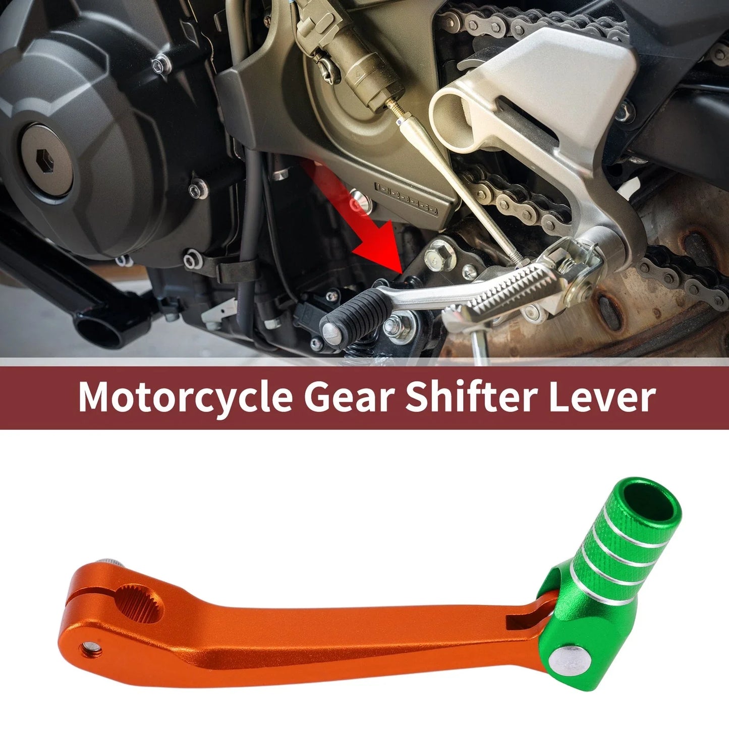 Shifter Lever for Honda CRF150F 2003-2017 - Orange Green Silver Tone