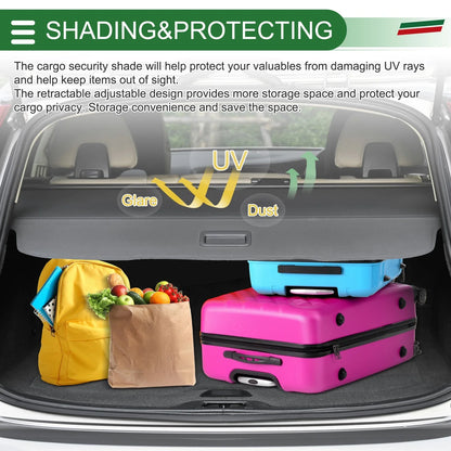 Car Trunk Retractable Cargo Cover for CHEVROLET Menlo (2020-2023) Gloss Black