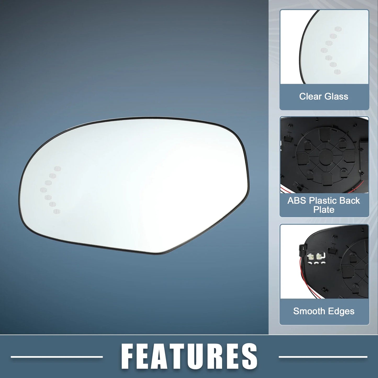 Heated Driver Left Side Mirror Glass for Chevy Silverado Avalanche Suburban (2007-2014)