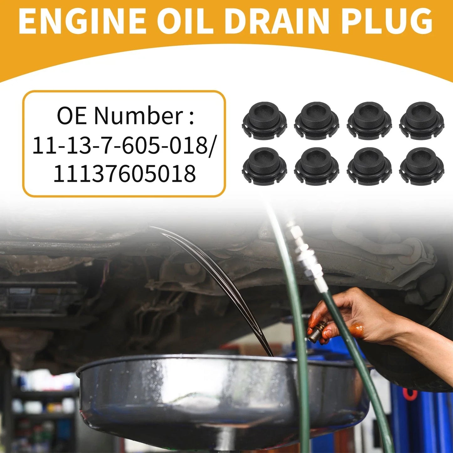 8 pcs Oil Drain Plug Pan Thread Repair for BMW 228i (2014-2018)
