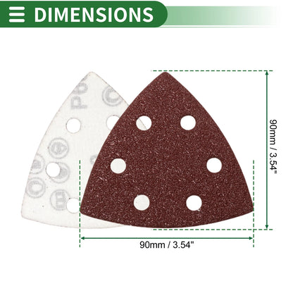 Set of 80 Sandpaper Pads 90x90mm 60 Grit for Mouse Sander