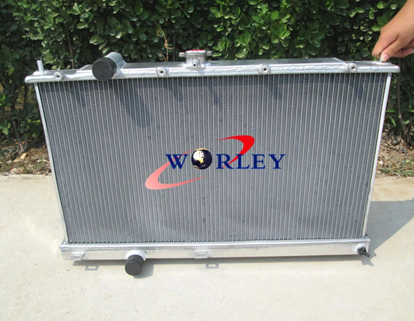 Aluminum Radiator for Mitsubishi Lancer EVO IV V VI (1996–2001) with Dual Fans