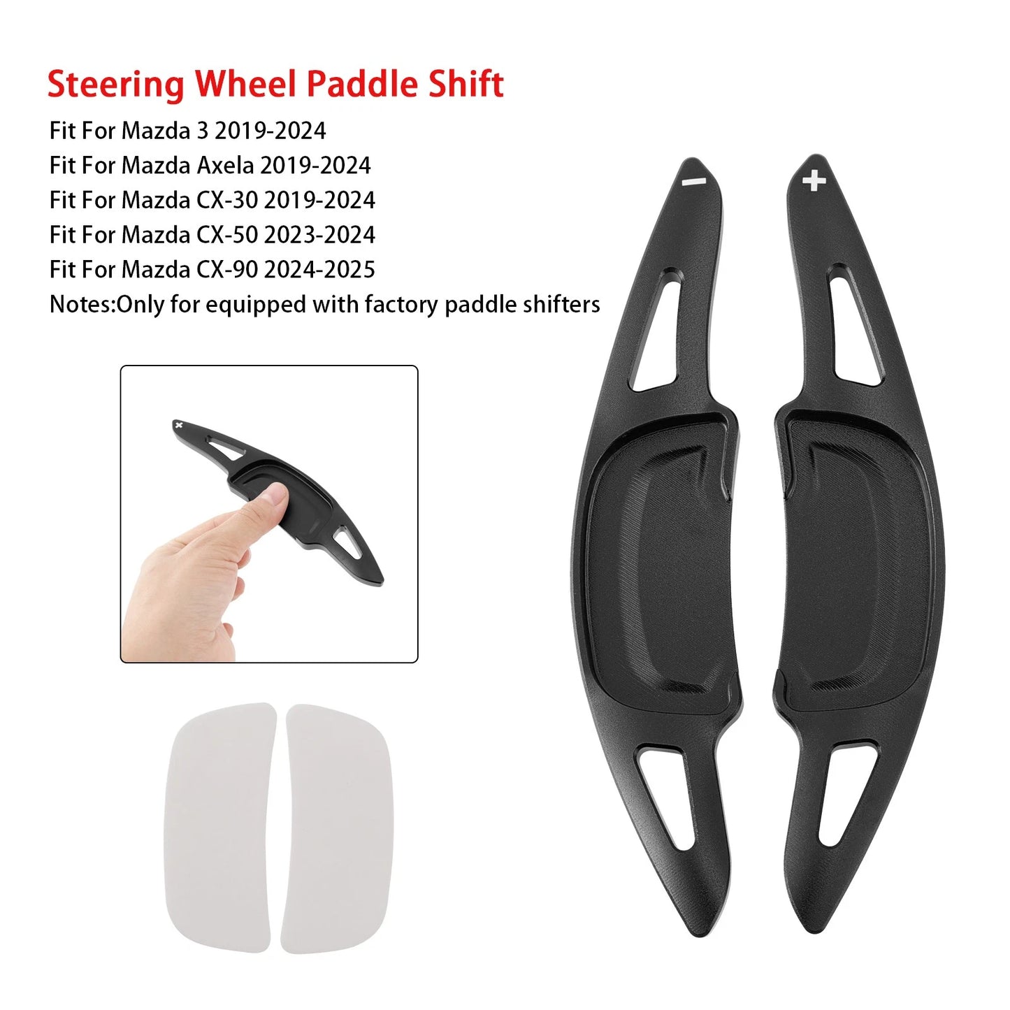 Shift Paddles for Mazda 3 CX-30 (2020–2023) Aluminum Black