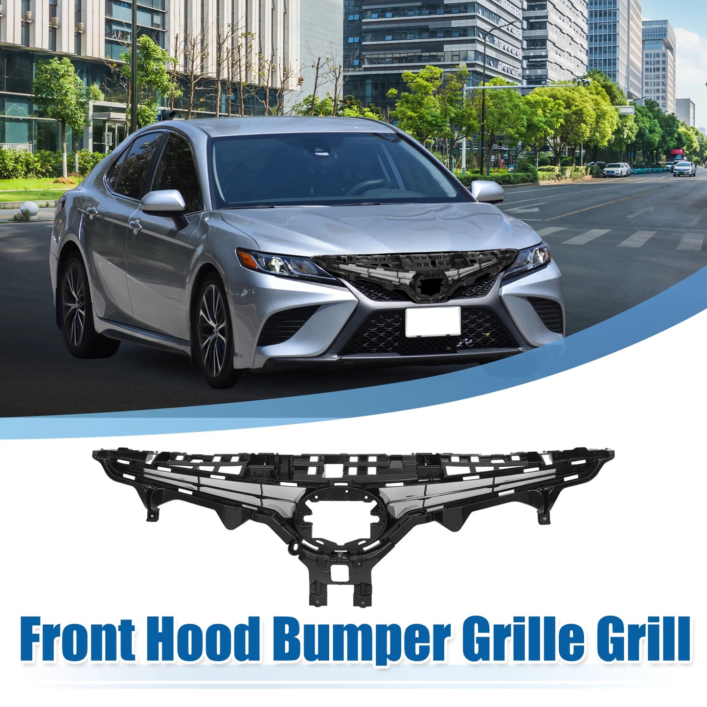 Front Hood Bumper Grille for Toyota Camry SE (2018–2020) No.5310133570 Black