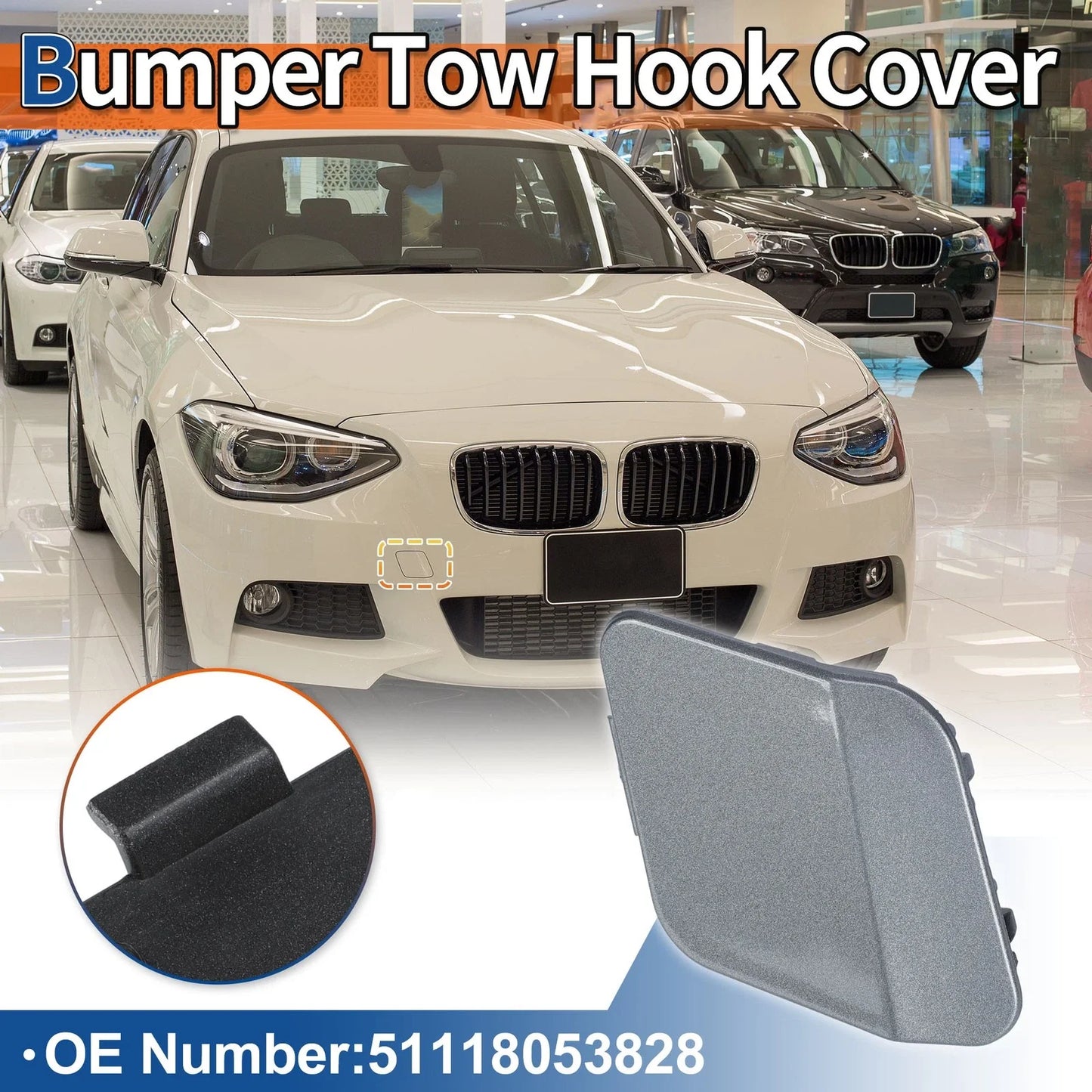Front Tow Hook Cover for BMW 114i (2012-2014) Mineral Grey