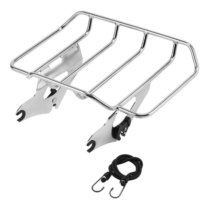 Chrome/Vivid Black Quick Release Luggage Rack for Harley Road Glide (2014-2025)