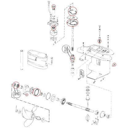 Seal Kit for Evinrude Johnson Gear Case 20-35 HP (1985–2005)