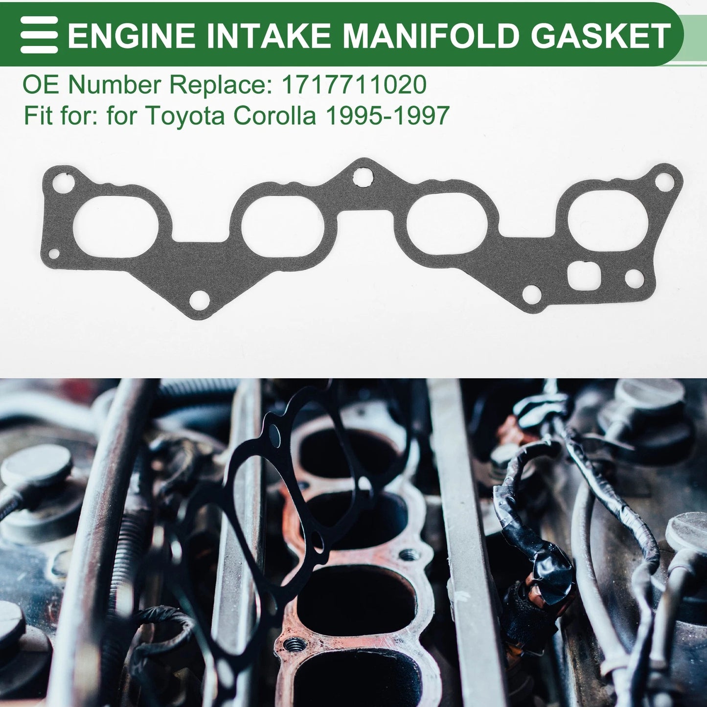 Lower Engine Intake Manifold Gasket for Toyota Corolla (1995–1997) No. 17177-11020