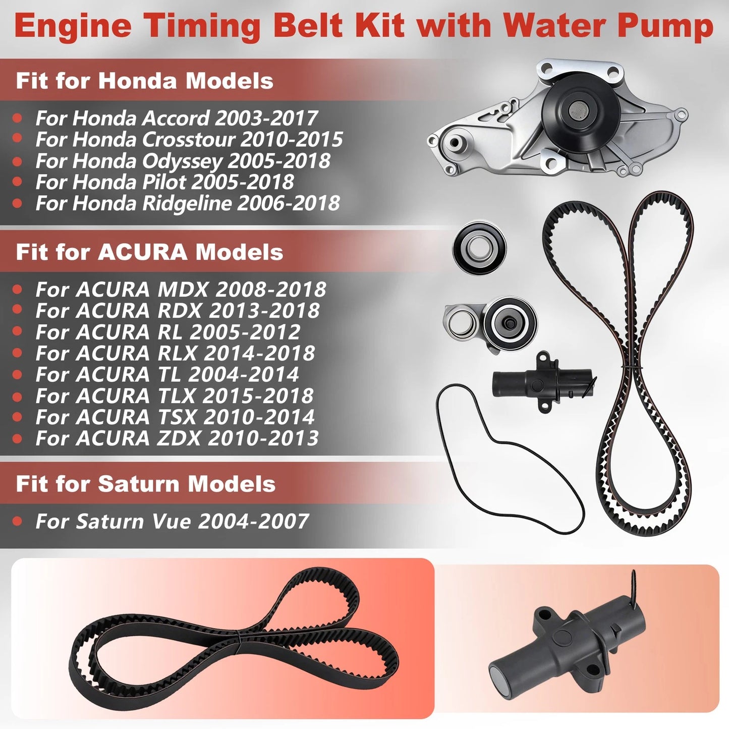 Engine Timing Belt Kit Water Pump for Acura Honda Accord Saturn (TKH002)