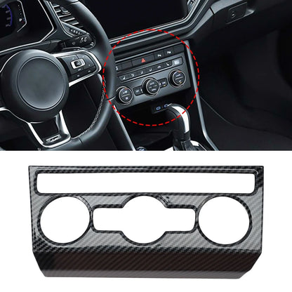Air Conditioning Knob Trim Cover Black Carbon Fiber for T Roc (2018–2023)