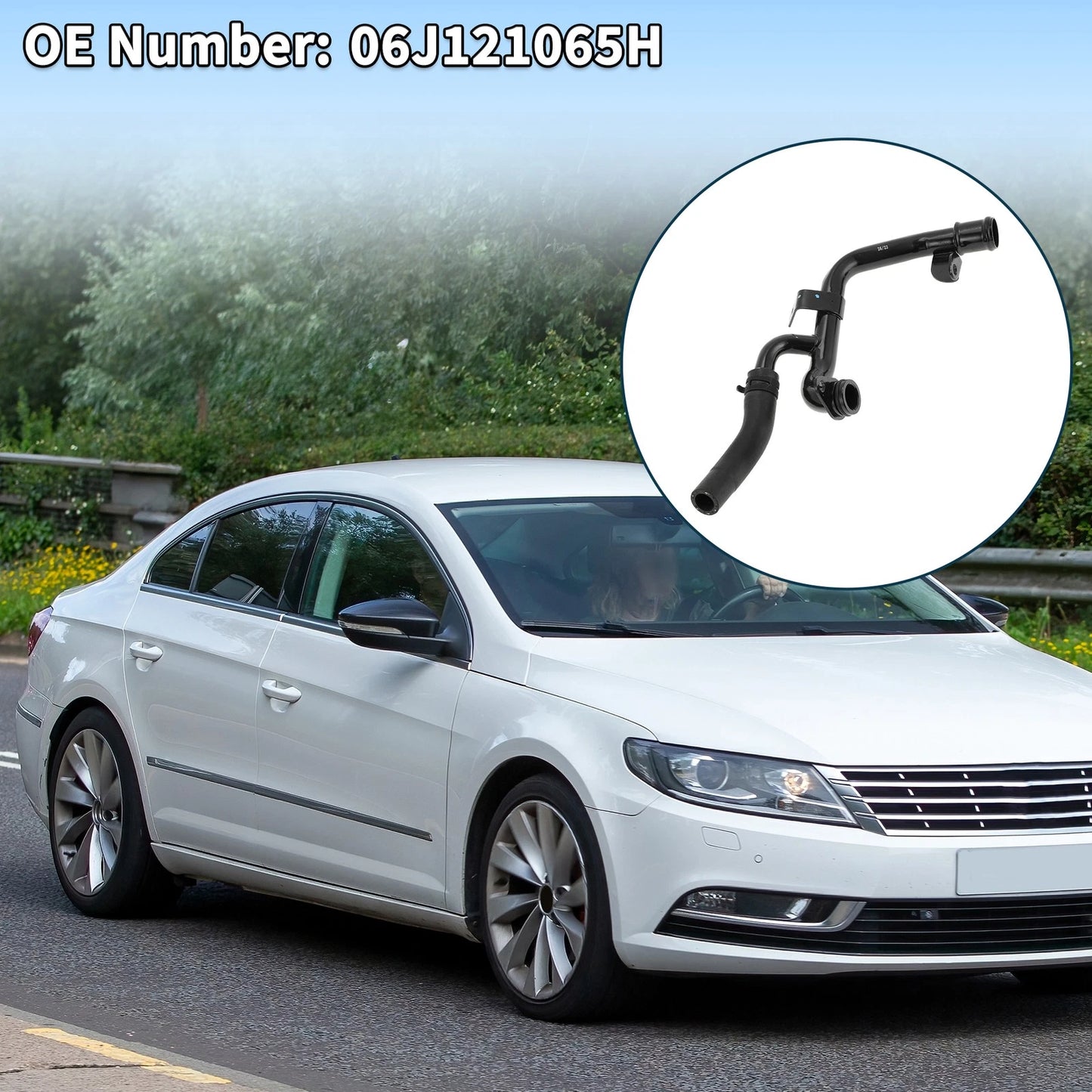 Radiator Hose Coolant Pipe for Volkswagen Eos (2009–2016) 2.0T No. 06J121065H