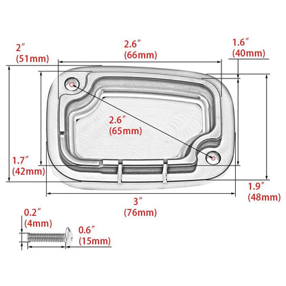 Black Brake Cylinder Reservoir Cover Cap for Harley Touring Road King Road Glide (2009-2023)