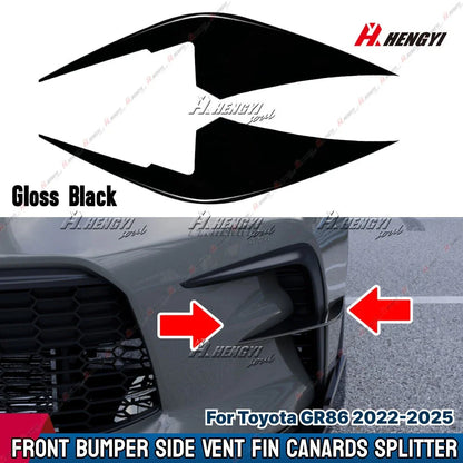 Pair Front Bumper Side Vent Trim Canards Splitter for Toyota GR86 (2022–2025)