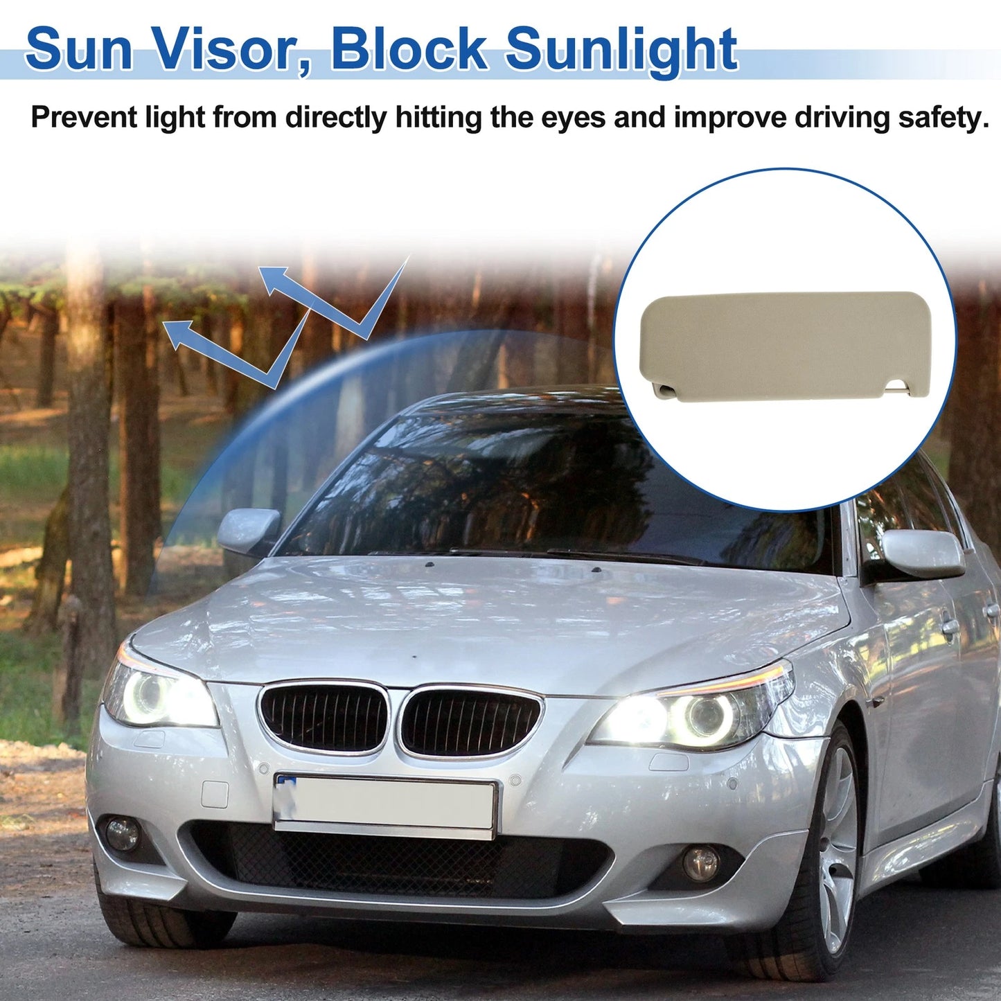 Left Side Sun Visor for BMW 5 Series F10 (2011–2017) No. 51167248857 Beige