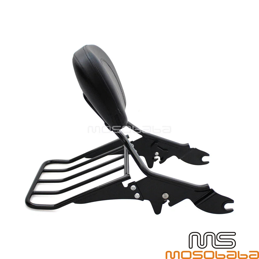 Detachable Sissy Bar Backrest Luggage Rack for Harley Touring Street Glide (09-17)