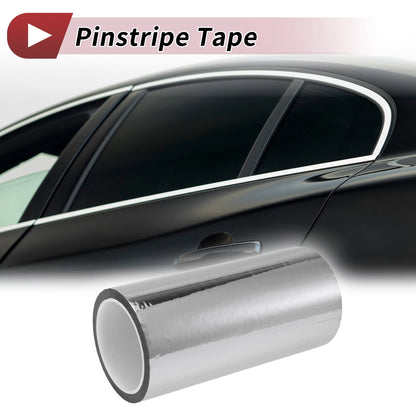 Pinstripe Tape 200mm x 50m for Car Motorcycle Boat Silver Tone (1 Pcs)