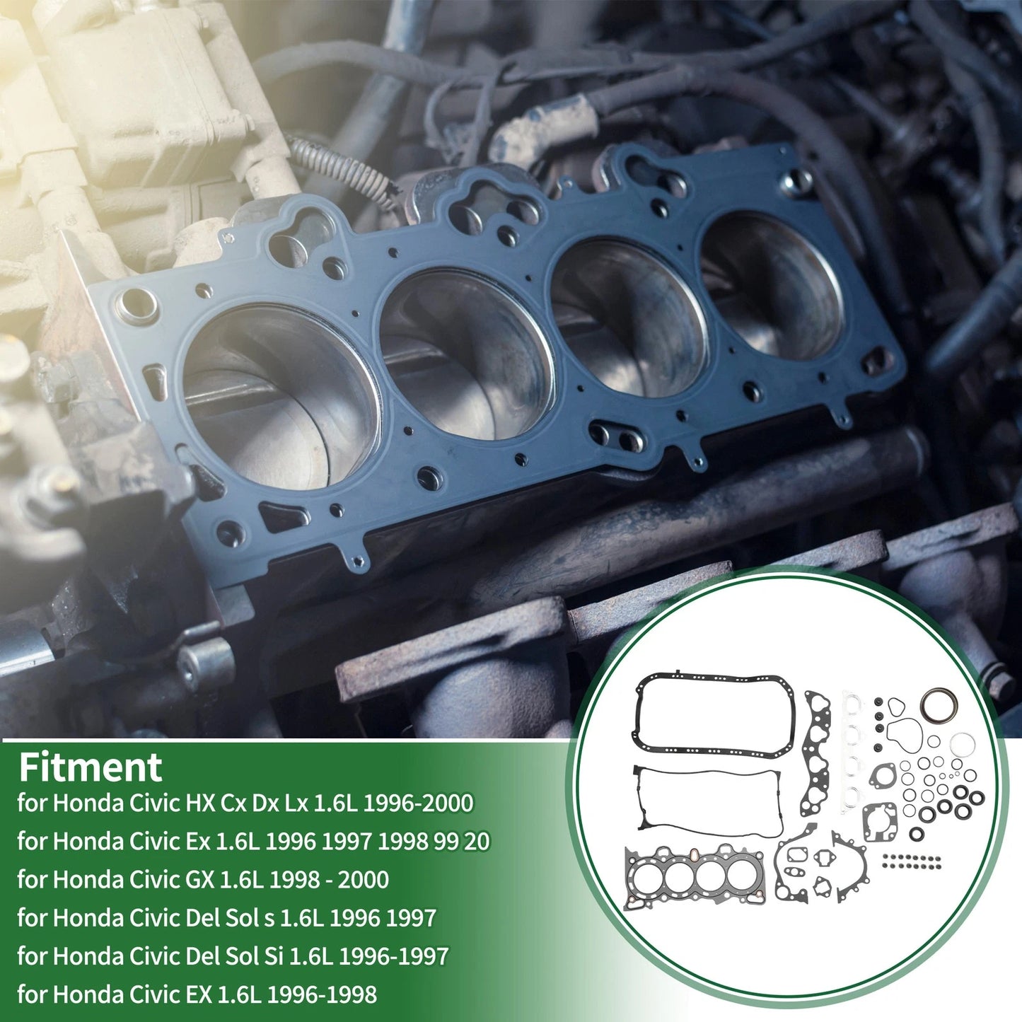 Set of 1 Cylinder Head Gasket for Honda Civic HX/CX/DX/LX (No.HS9915PT1)