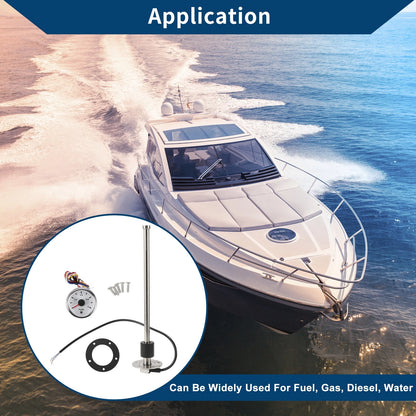 Fuel Sending Unit and Gauge Kit 0-190 Ohm for Boat Car Truck (0-190)