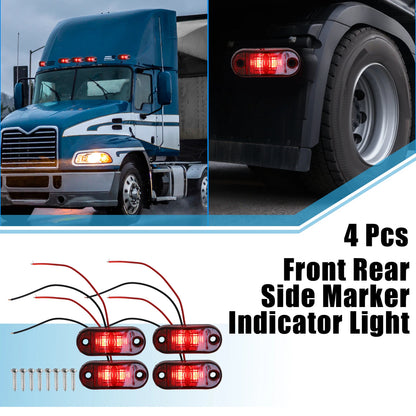 Set of 4 LED Side Marker Lights for Truck Camper Lorry Van Red