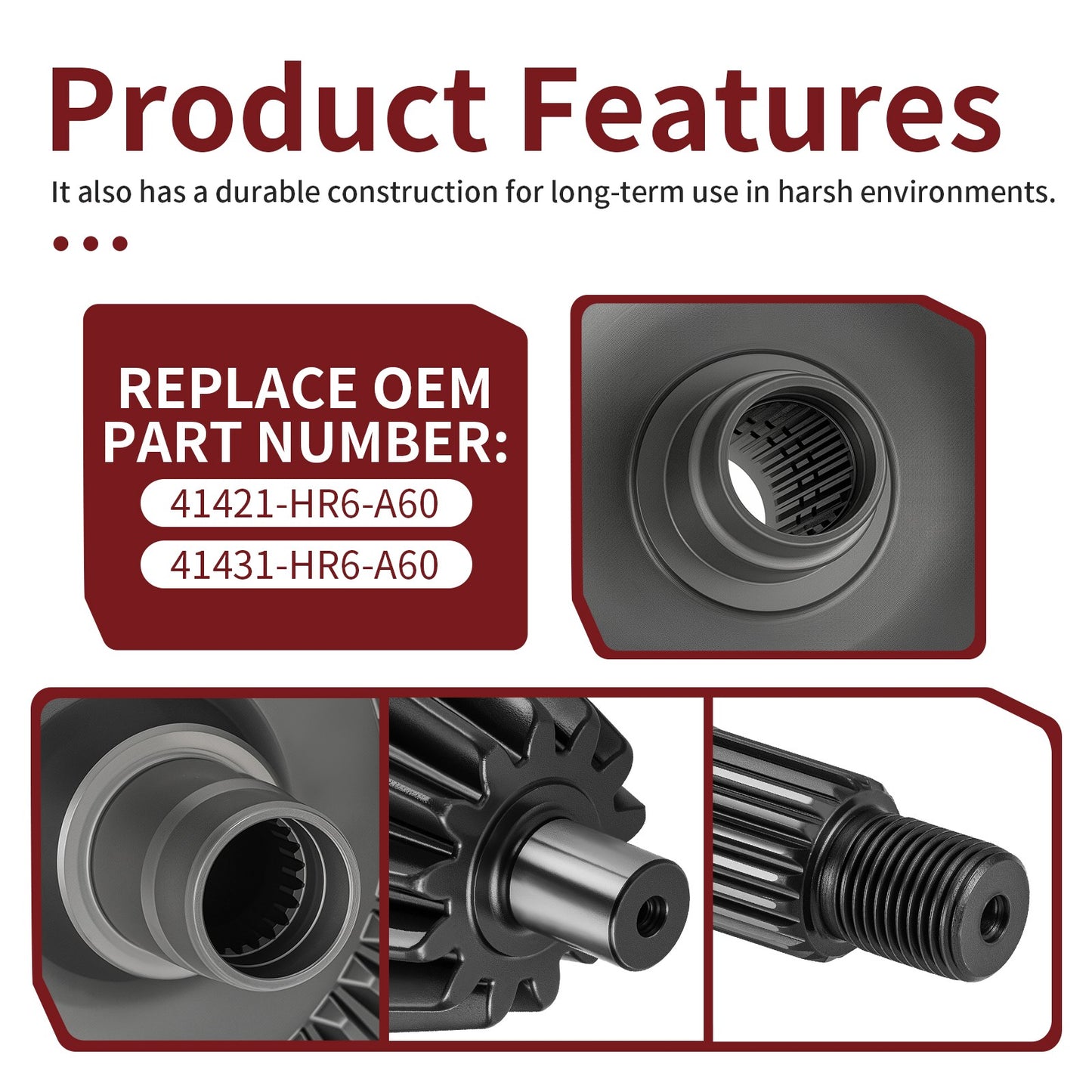 Rear Differential Gear Ring Pinion for Honda Foreman Rubicon 500 (2015–2019)