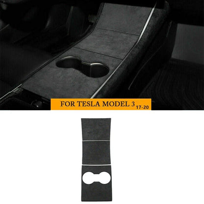 Suede Center Console Storage Panel Cover Trim for Tesla Model 3 (2017–2023)