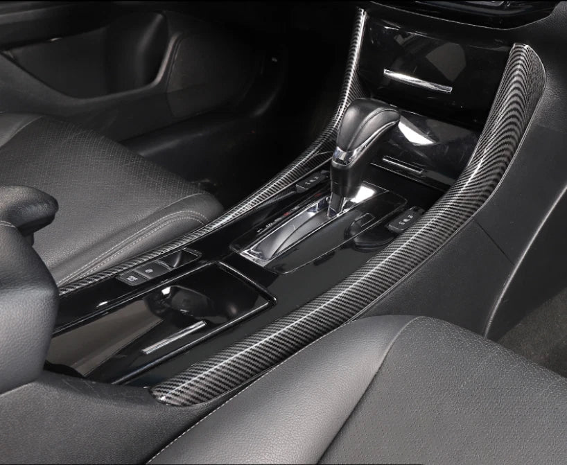 2 x Carbon Fiber Center Gear Shift Side Strip Trim for Honda Accord (2013–2017)