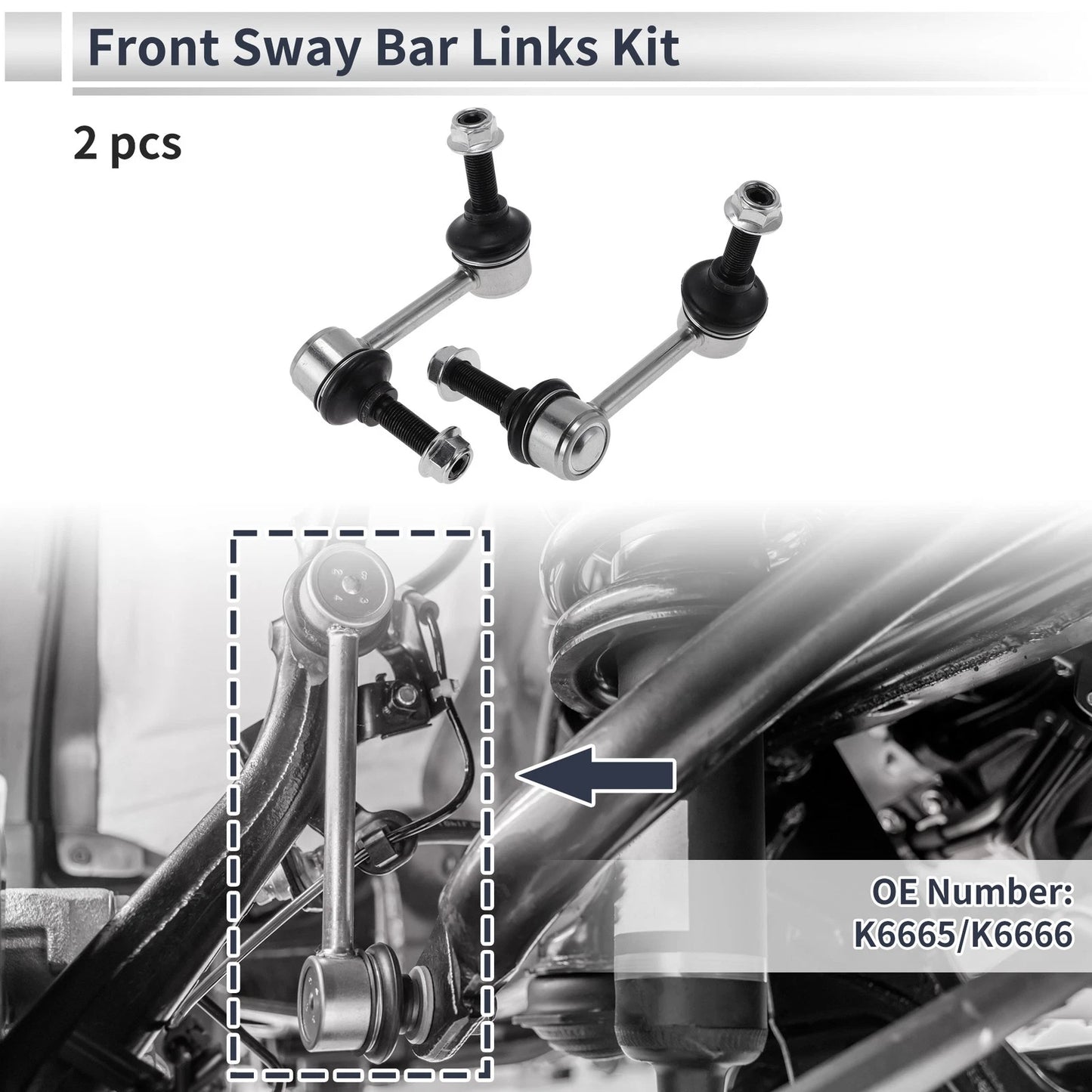 Front Stabilizer Bar Links No Bushing for Isuzu Ascender (2003) No.K6665/K6666