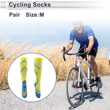 Cycling Socks Shock Absorption Size M High-cut Yellow Blue