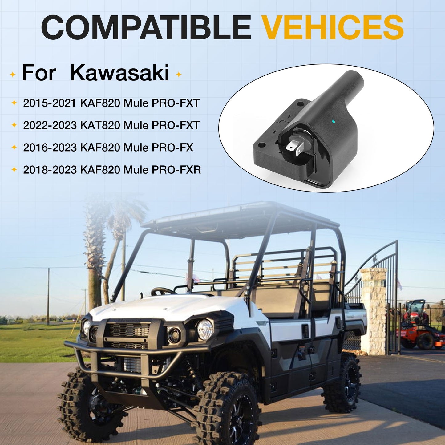 Ignition Coil for Kawasaki Mule Pro FX FXT FXR (2015–2023)