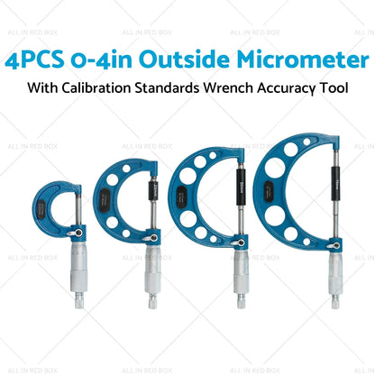 0-4in Outside Micrometer Set with Calibration Standards Tool