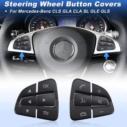 Steering Wheel Button Covers Trim Stickers for Mercedes CLS GLA CLA SL GLE GLS (2011–2023)