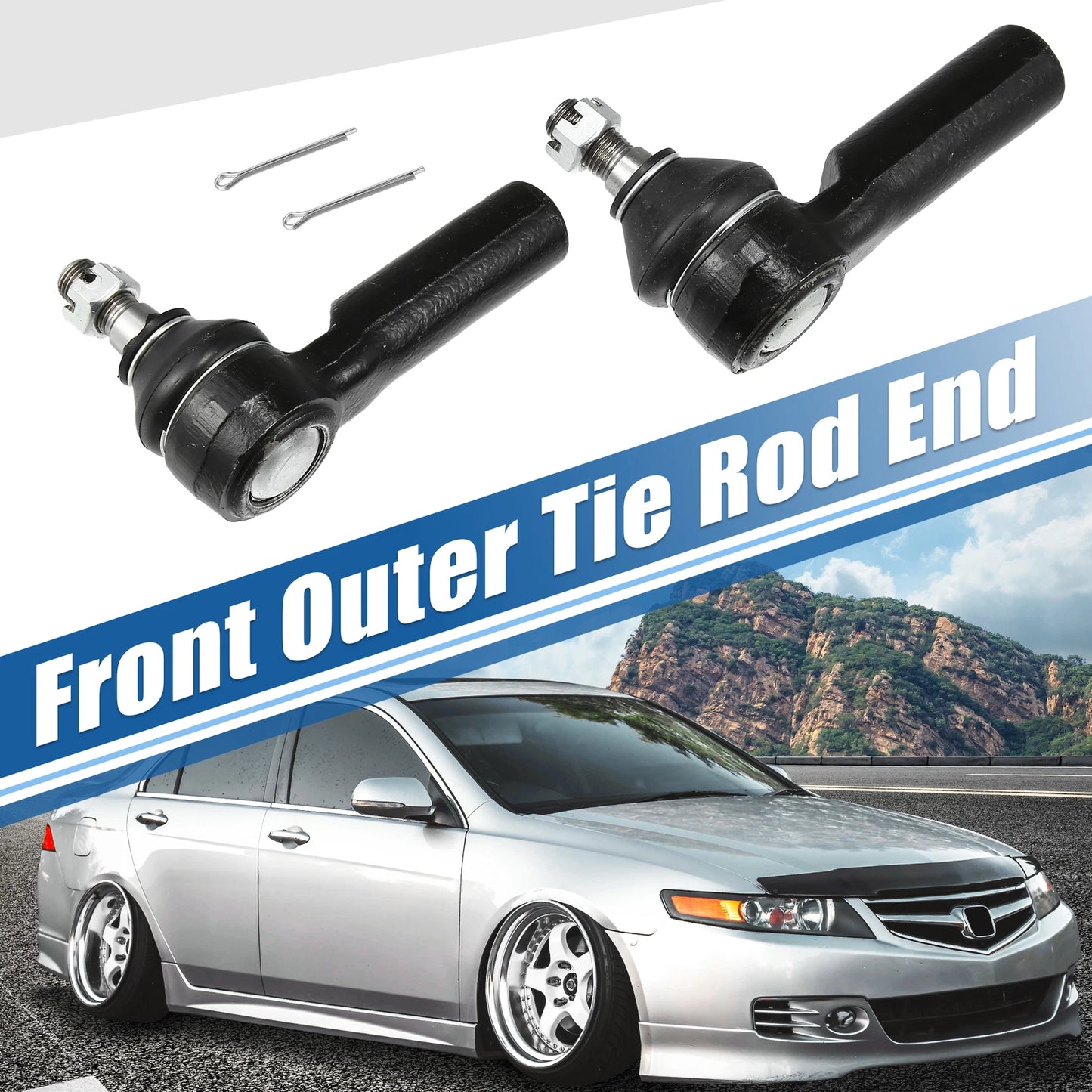2X Front Outer Tie Rod End Links ES3631 for Ford Escape (2001–2009)