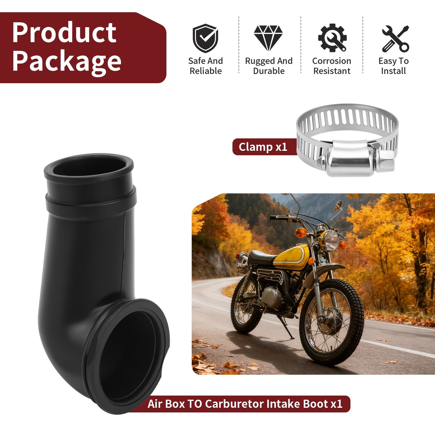 Carburetor Intake Boot for Yamaha GTMX (1973–1979)
