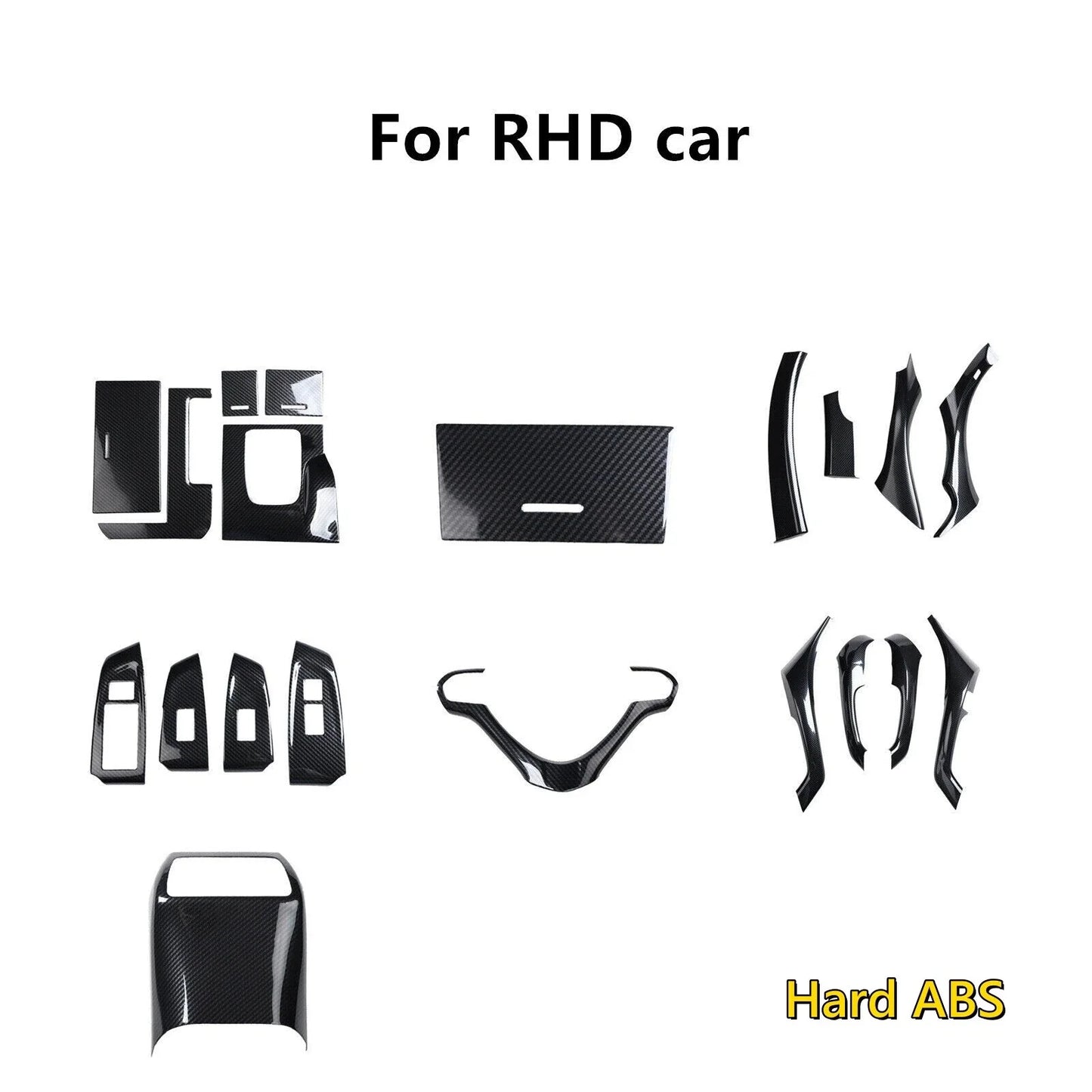 20Pcs / RHD Carbon Fiber Door Armrest Covers / Acura TSX (2009–2014)