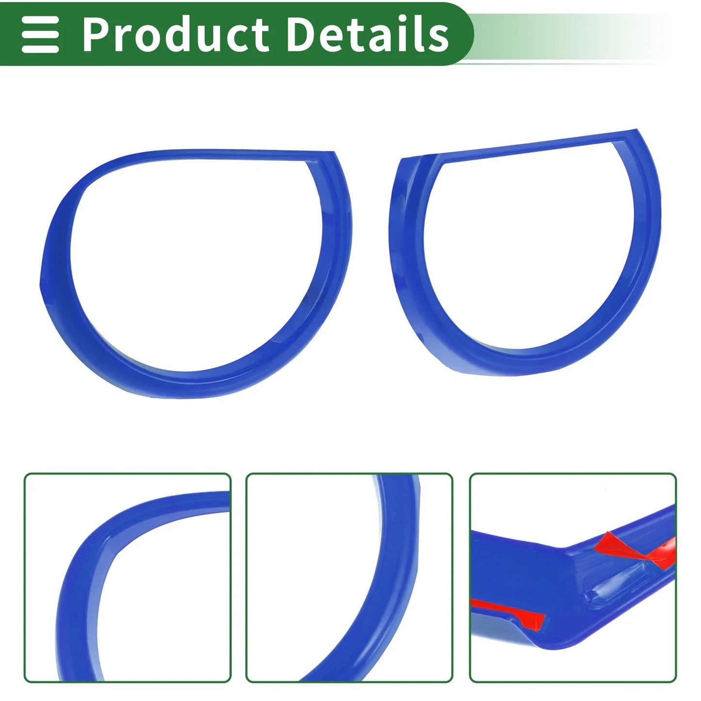 4 x Car Headlight Trim Bezels for Dodge Challenger (2015-2024) ABS Blue