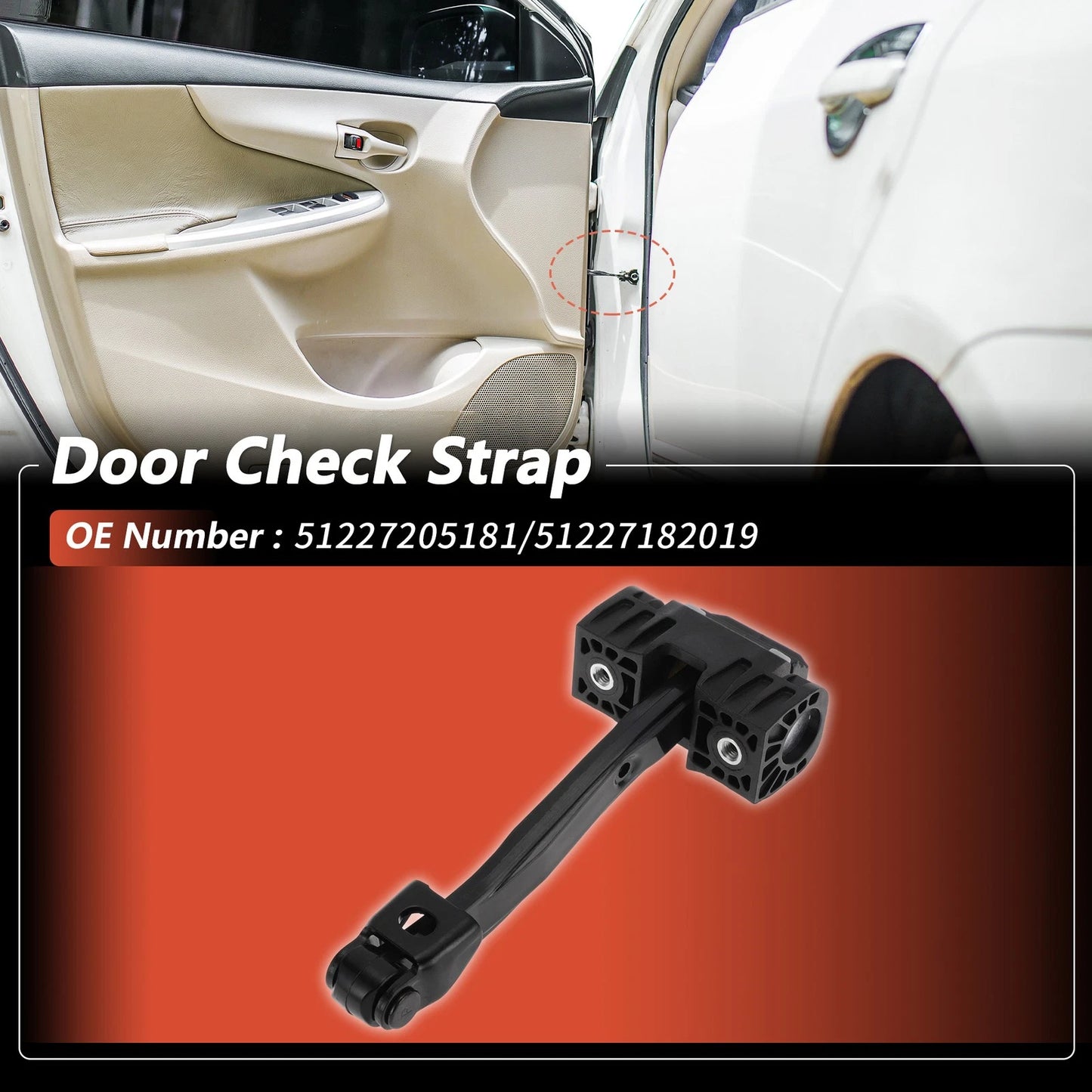 Rear Door Check Strap for BMW 528i (2011–2016) 51227205181/51227182019