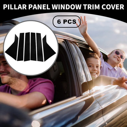 Set of 6 Car Pillar Window Trim Covers for Chevrolet Impala (2014–2020) Black