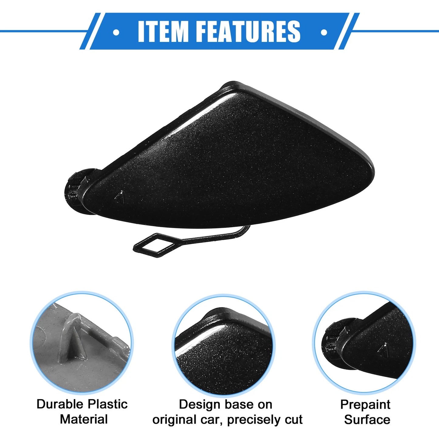 Tow Hook Eye Hole Cover Cap for BMW 3 Series (2012–2015) Black