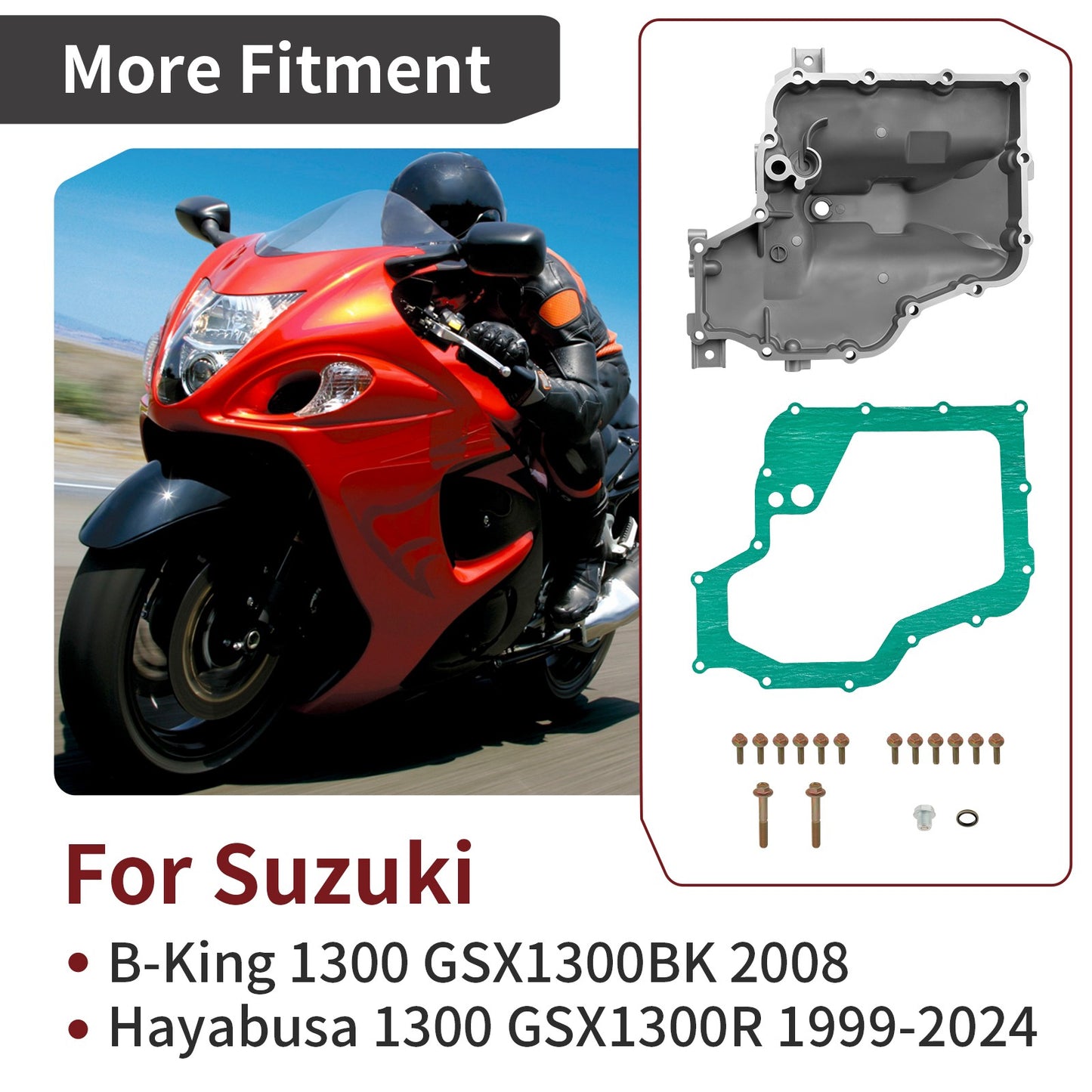 Oil Pan & Drain Plug Set for Suzuki Hayabusa GSX1300R (1999–2024)