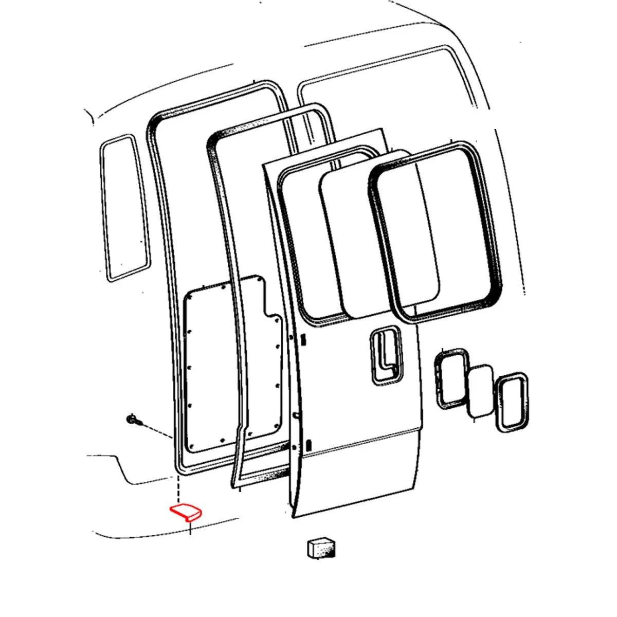 Spacer Back Door Weatherstrip for Toyota Coaster (1979–1982)