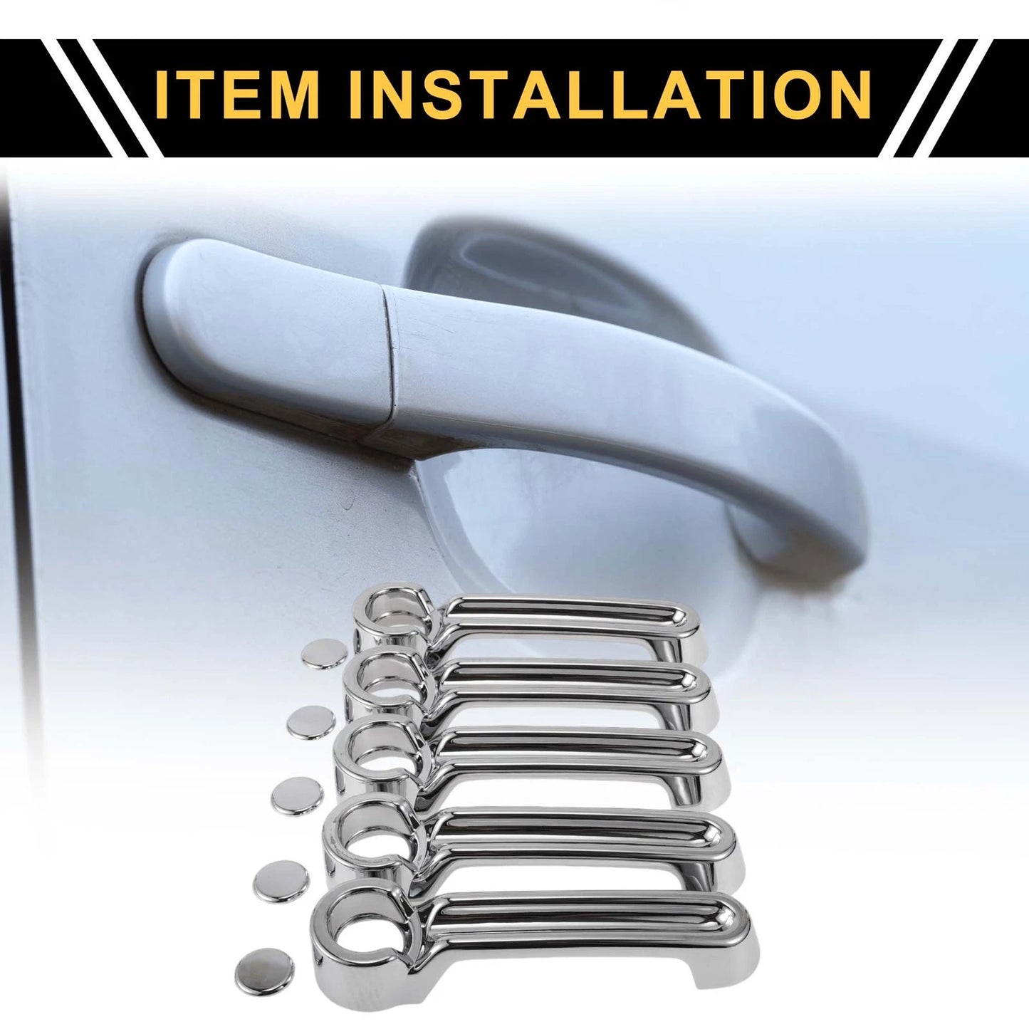 Set of 4 Door Handle Bowl Covers for Jeep Wrangler JK JKU (2007–2015) Silver Tone