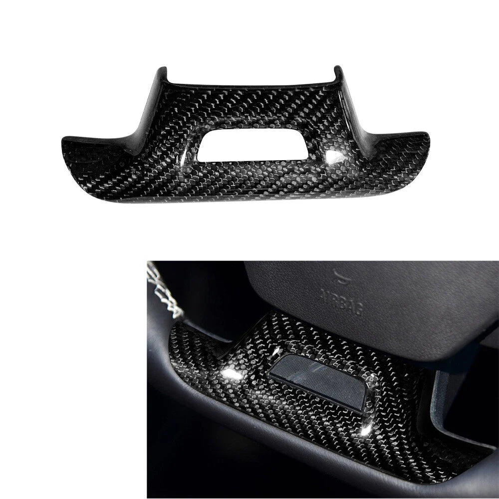 Real Carbon Fiber Steering Wheel Lower Cover Trim for 2016-2023 Camaro