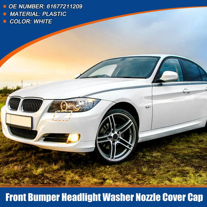 Left Side Front Bumper Headlight Washer Nozzle Cover for BMW E90 E91 White