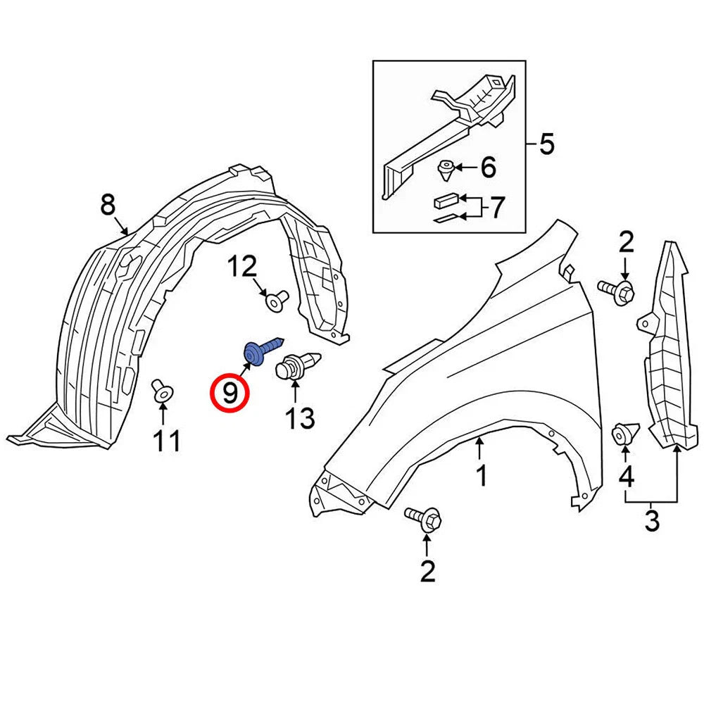Fender Liner Shield Wheelhouse Screw for Honda Accord CR-V Odyssey (2003-2023)