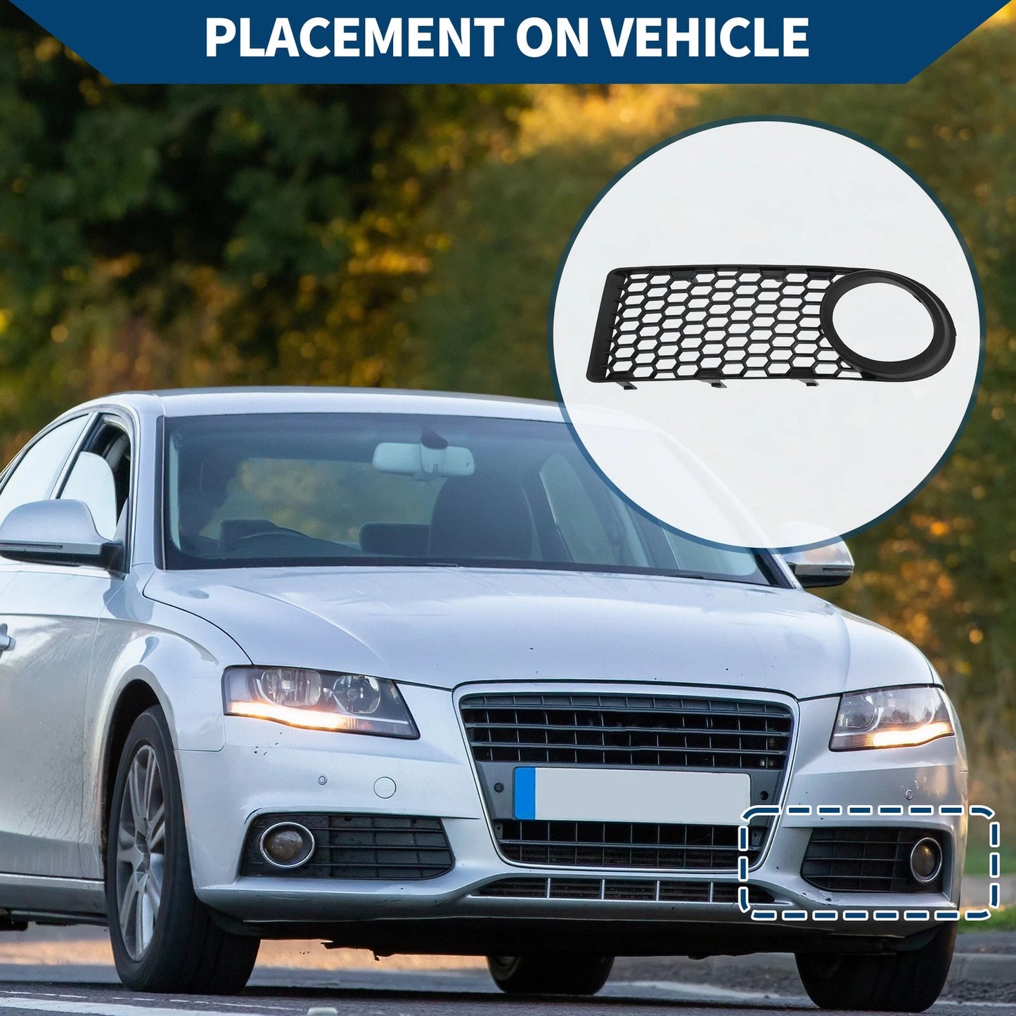 1pc Fog Light Grill for Volkswagen Beetle (2006–2010) No. 1C0807683J