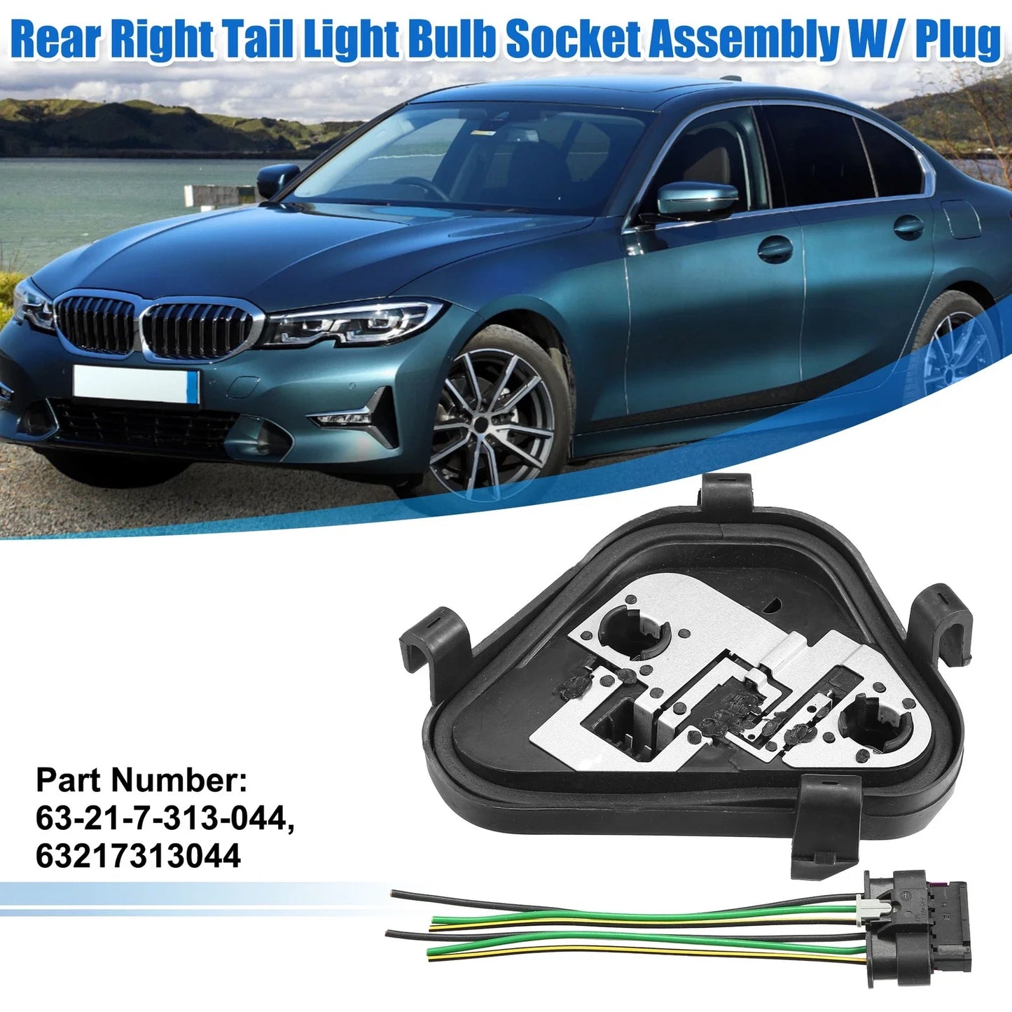 1 Set Rear Drive Side Tail Light Rear Panel Socket Plug for BMW