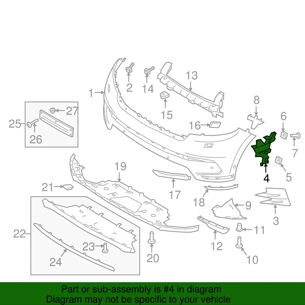 Front Bumper Mounting Bracket for Land Rover Range Rover Velar (2018-2021)