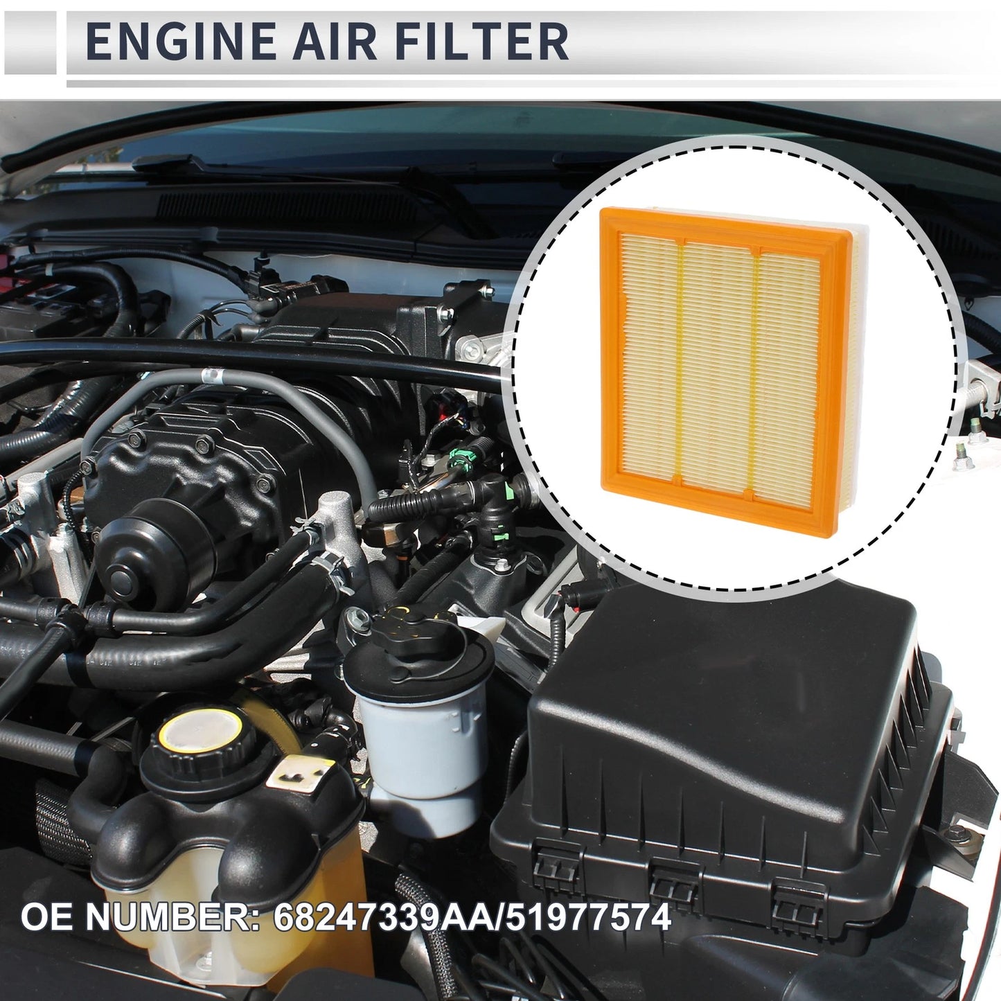 Air Filter No. 68247339AA/51977574 for Jeep Compass (2017–2022)