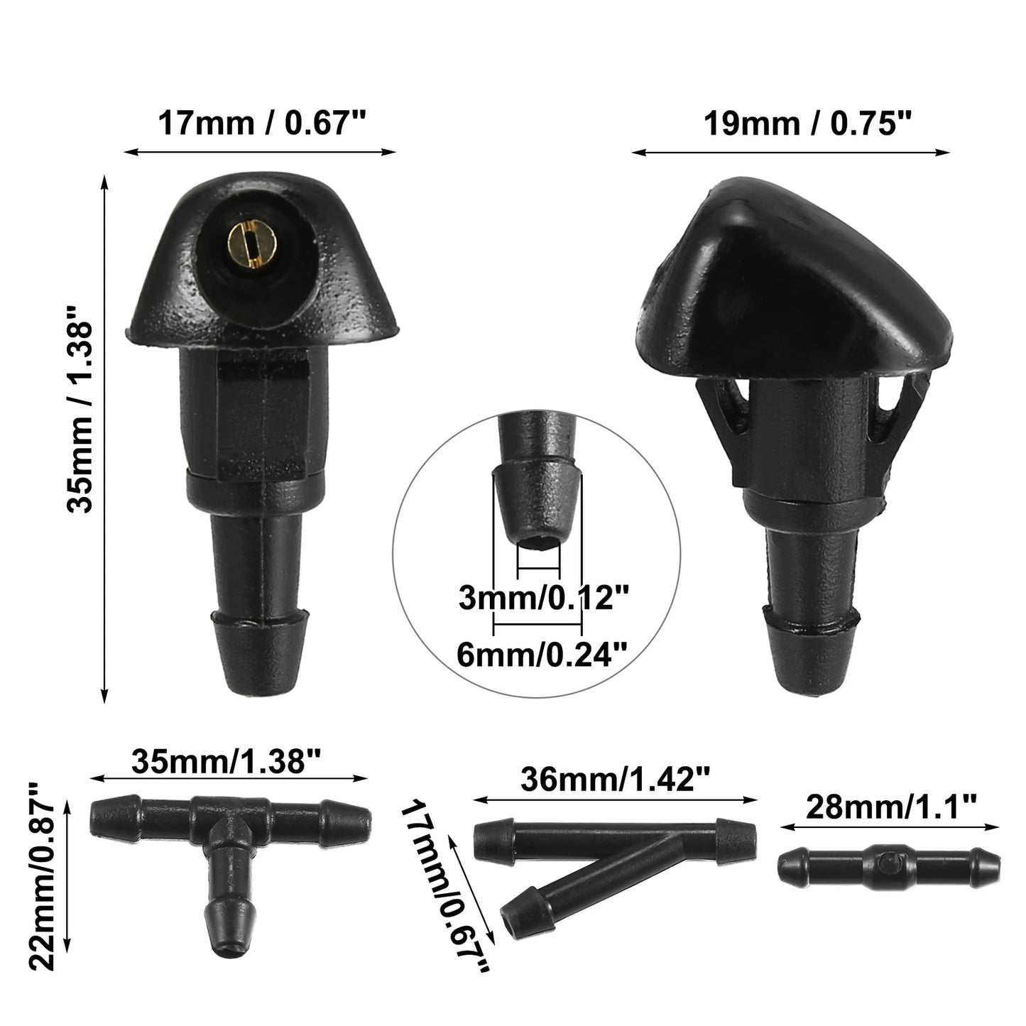 2X Windshield Washer Nozzle Hose Kit for Honda Civic CRV (2001–2006) 76810S10A02