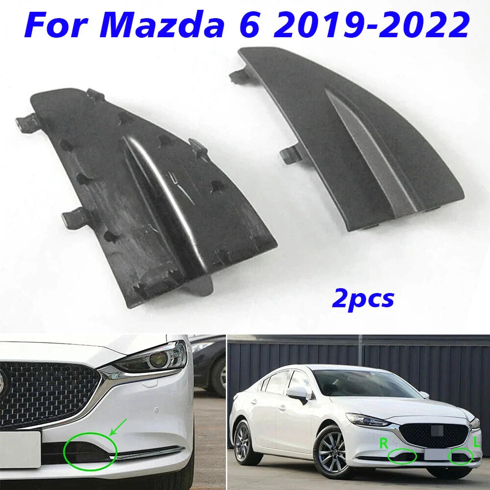 Pair Lower Front Bumper Tow Hook Eye Covers Grille Caps for Mazda 6 (2019–2022)